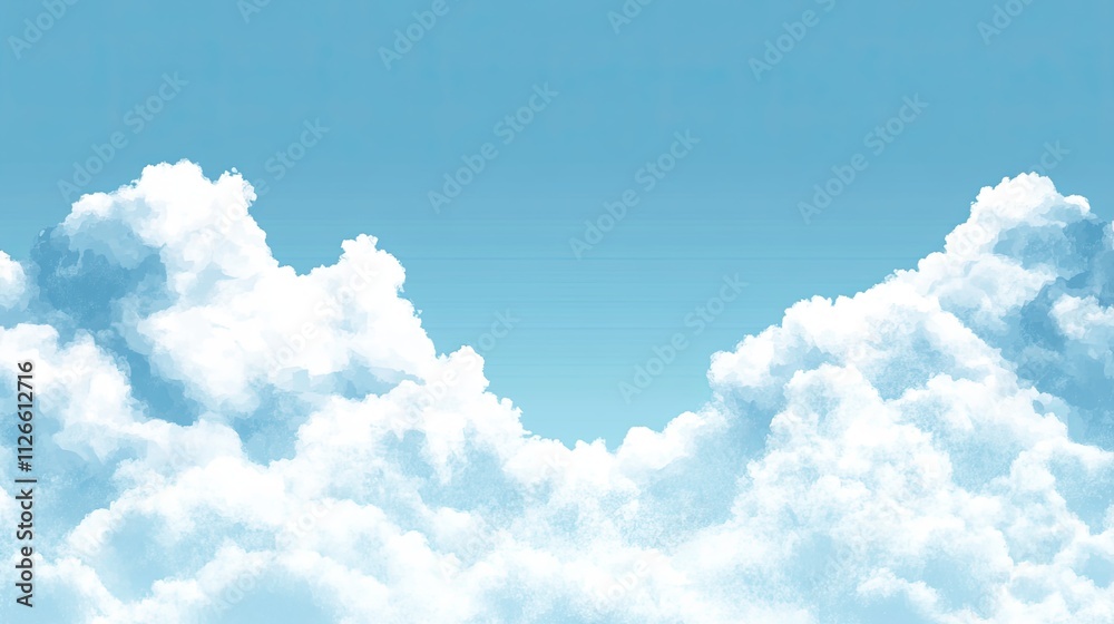 Blue Sky with Fluffy White Clouds Blue Sky with Fluffy White Clouds