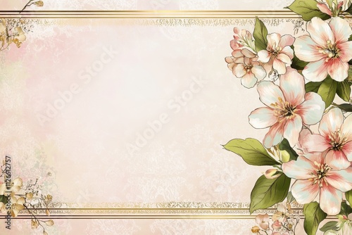 A blank page of card with floral design. Can be used for invitation, greetings, and wishes,