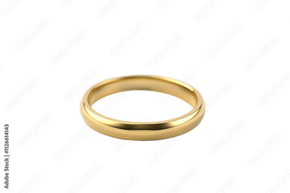 Shiny gold wedding band isolated on transparent background Shiny gold wedding band isolated on transparent background