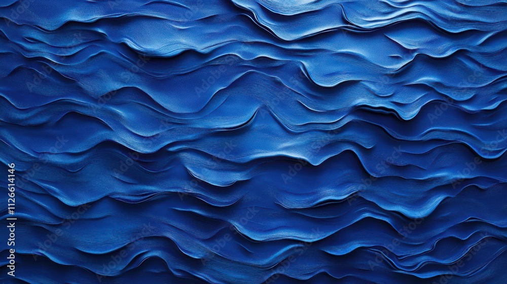 Fototapeta premium Rippled ocean texture in deep blue