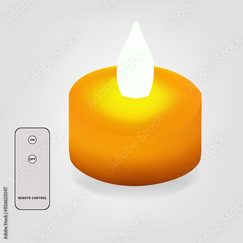 Modern LED light bulb with remote control. Concept of a smart home and managing light with remote devices. 
