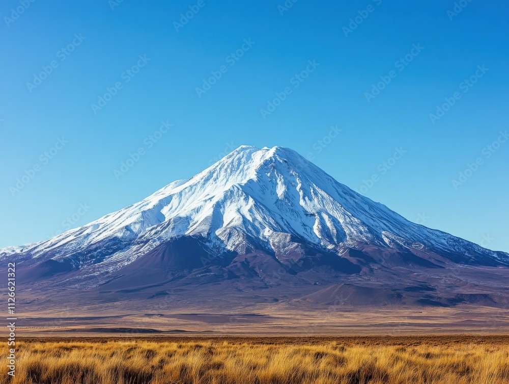 majestic snow-capped mountain under clear blue sky majestic snow-capped mountain under clear blue sky