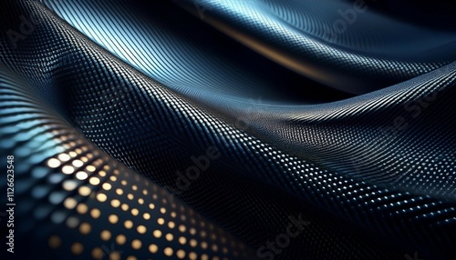 luxury carbon fiber background featuring metallic dots and flowing textures