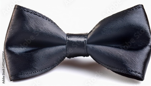 Elegant Black Bow Tie Isolated on White Background Perfect Accessory for Formal Events, Weddings, and Special Occasions, Adding a Touch of Class and Sophistication to Any Outfit. photo