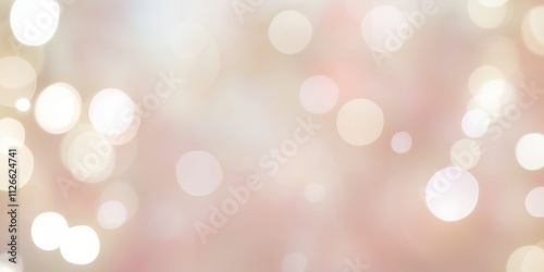 Bright horizontal banner of pastel light bokeh effect, abstract elegant background design