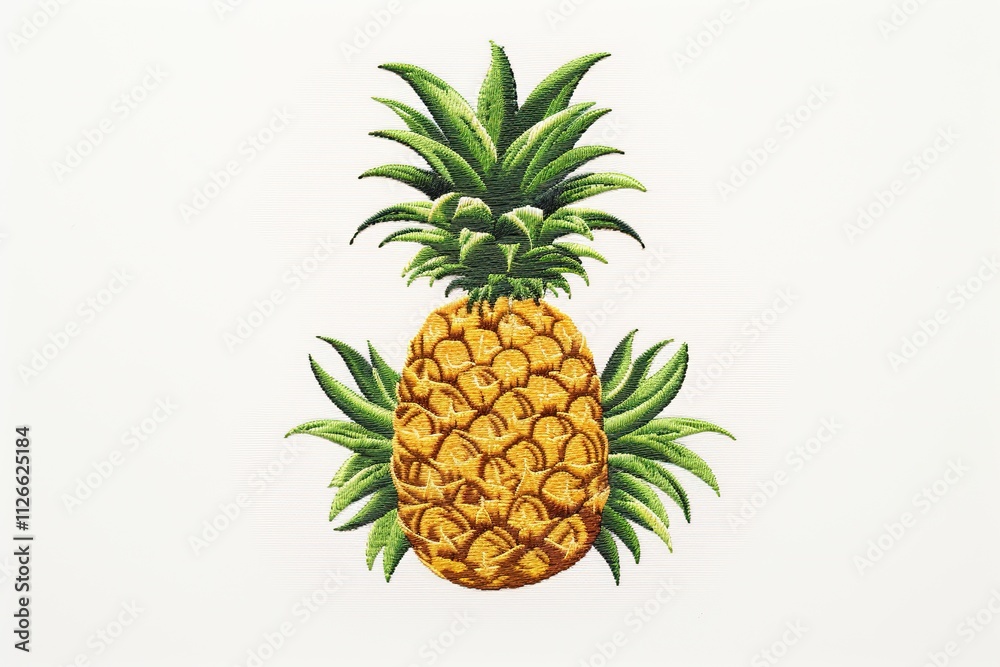 Fototapeta premium Free vector cute pineapple fruit and vegetable hand drawn style 