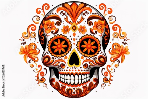 day of the dead sugar skull calavera Dia de los Muertos vector illustration
