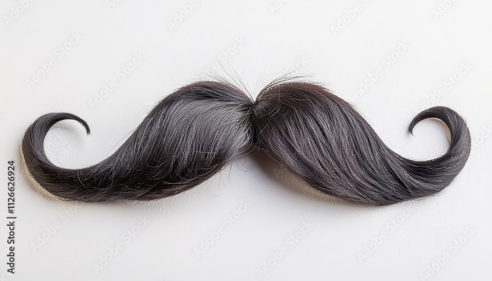 Black Moustache Isolated on White Background - A Stylish Facial Hair Accessory for Men, Perfect for Costume Parties, Themed Events, and Creative Photography Sessions Black Moustache Isolated on White Background - A Stylish Facial Hair Accessory for Men, Perfect for Costume Parties, Themed Events, and Creative Photography Sessions