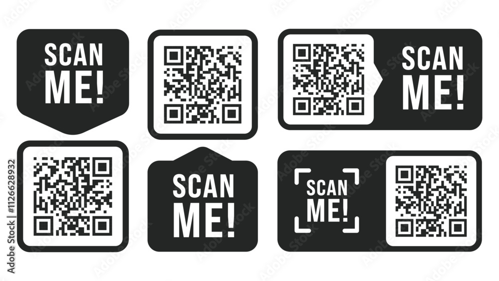 Fototapeta premium QR Code Ready to Use Isolated On White Background