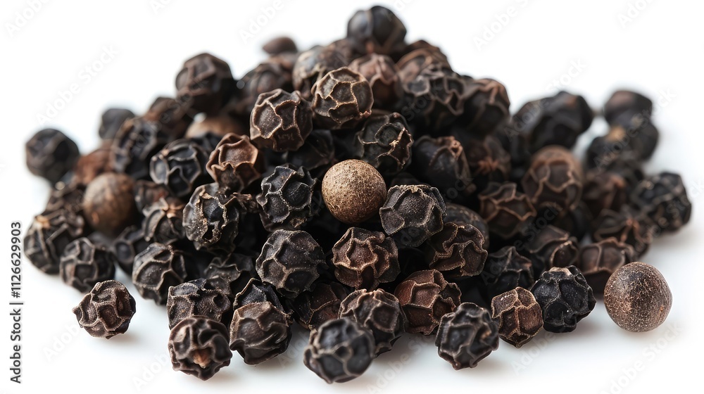Obraz premium A rich black pepper , isolated on a white background