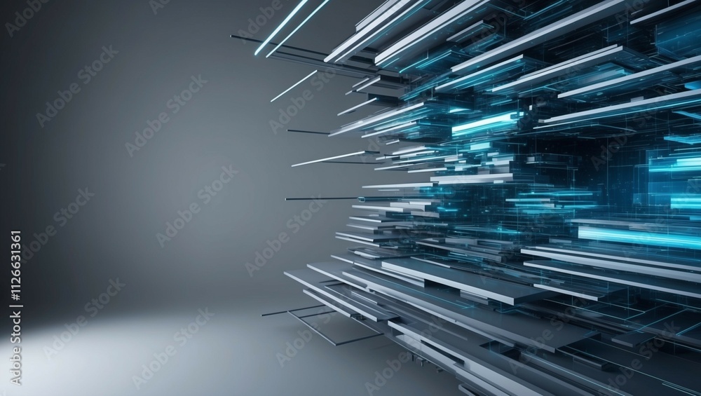 Abstract 3D design of pens and arrows on a black background Abstract 3D design of pens and arrows on a black background