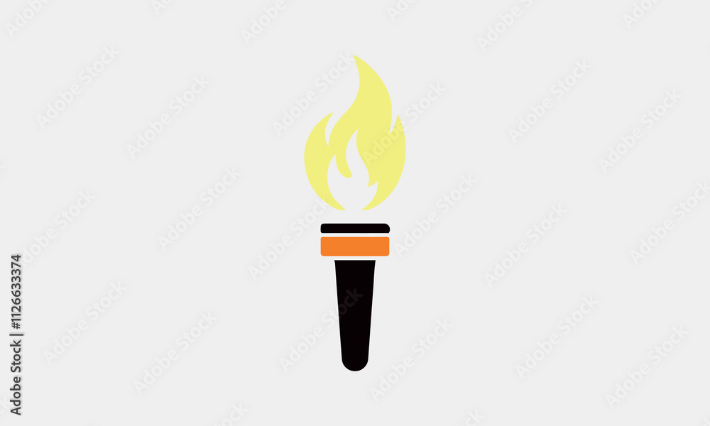 A fire torch art vector illustration art silhouette design A fire torch art vector illustration art silhouette design