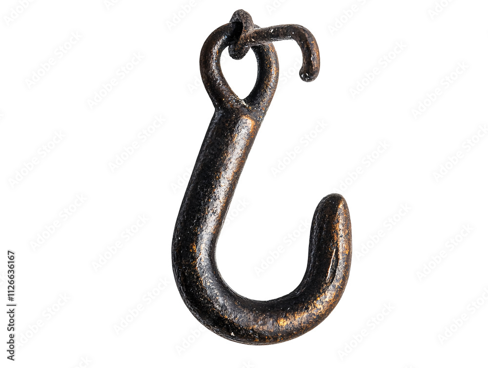 a metal hook with a hook in the middle a metal hook with a hook in the middle