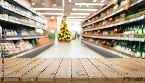 Blurred Bokeh Background Image of a Modern Supermarket: A Soft Focused View Capturing the Essence of Shopping Spaces and Retail Environments for Creative Projects and Designs