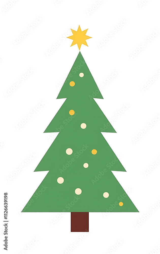 A cute pine tree on a white background evokes merry Christmas and winter concepts with simple minimalist ideas._00001_ A cute pine tree on a white background evokes merry Christmas and winter concepts with simple minimalist ideas._00001_