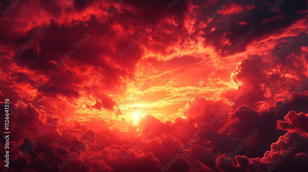 Fototapeta premium Fiery Sunset Sky