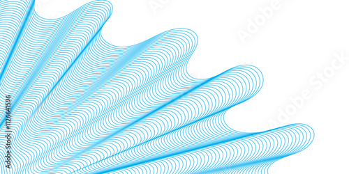 Vector Colored guilloche design. Abstract soft wave lines dynamic flowing colorful light isolated background. Futuristic technology and sound wave lines background. Wave curve lines banner background 