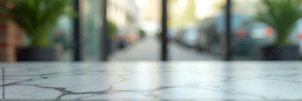 A marble table top stands out against a blurred glass wall providing an aesthetically pleasing selective focus effect._00002_ A marble table top stands out against a blurred glass wall providing an aesthetically pleasing selective focus effect._00002_