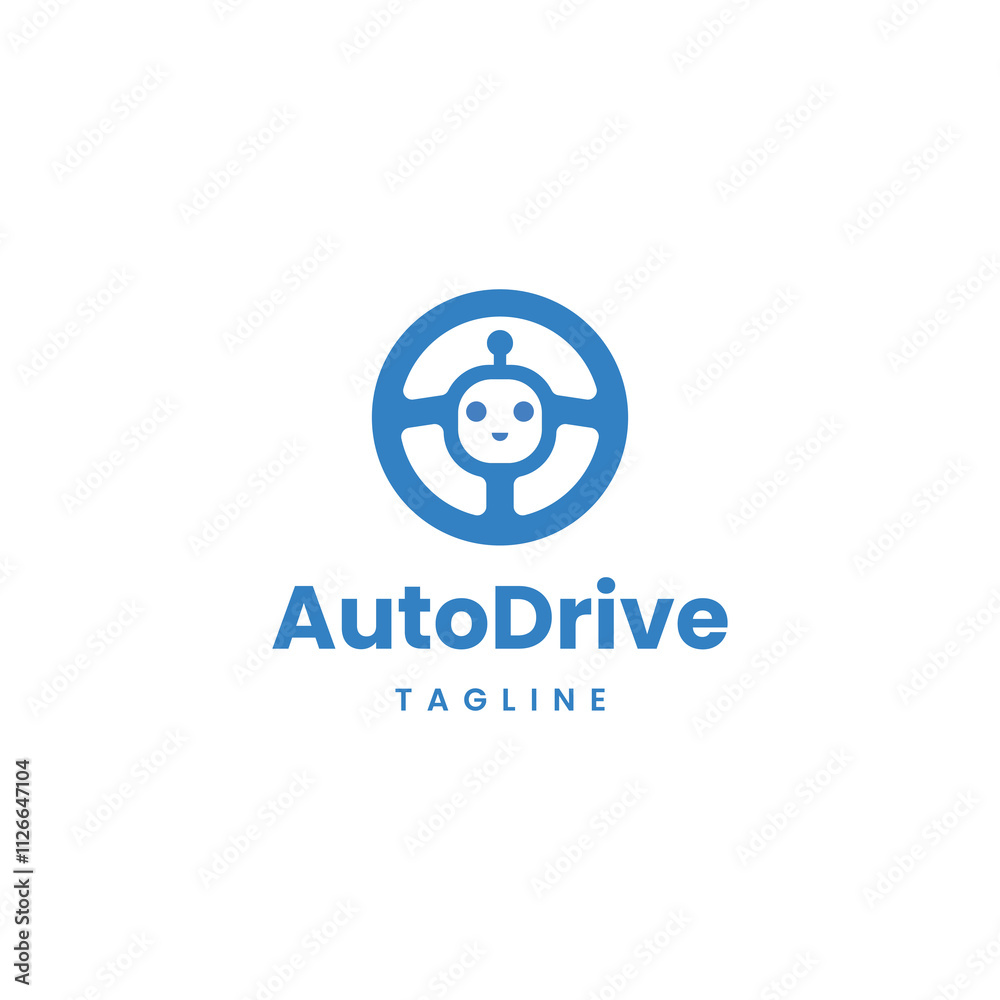 robot drive logo design modern concept
