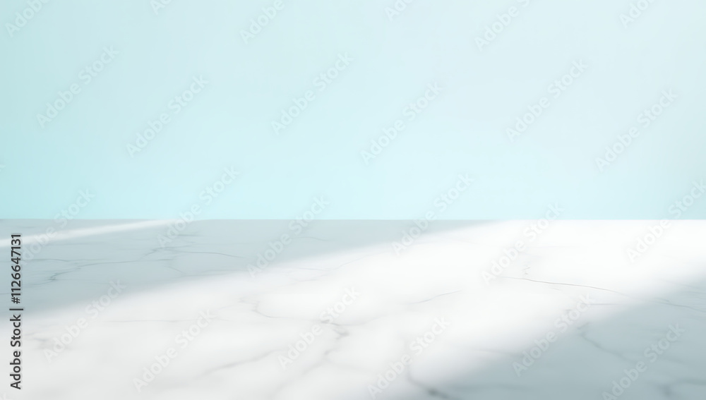 A soft light illuminates a clean marble surface, selectively focused on its subtle beauty against a calm, serene light blue sky._00002_ A soft light illuminates a clean marble surface, selectively focused on its subtle beauty against a calm, serene light blue sky._00002_