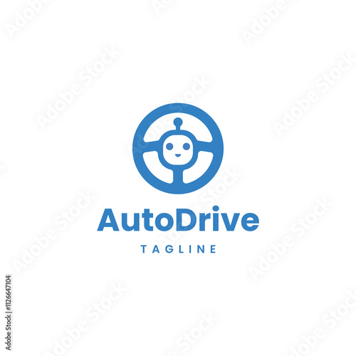 robot drive logo design modern concept