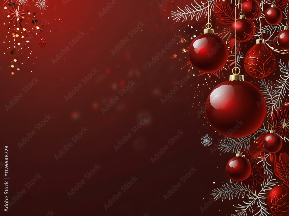 christmas background with red balls christmas background with red balls