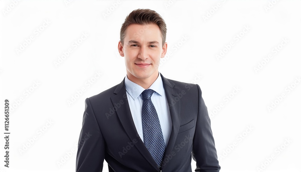 Professional businessman in a formal suit, confidently posing for a portrait against a clean white background, showcasing modern business attire and a dynamic attitude in a corporate Professional businessman in a formal suit, confidently posing for a portrait against a clean white background, showcasing modern business attire and a dynamic attitude in a corporate