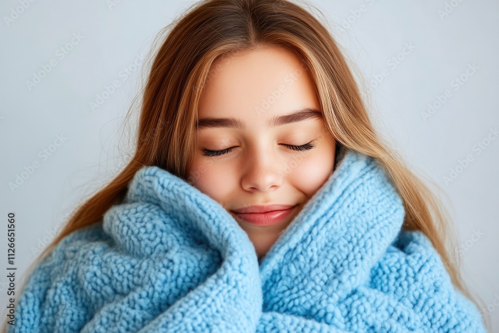 Woman Feeling Soft Fleece Fabric for Winter Warmth Woman Feeling Soft Fleece Fabric for Winter Warmth