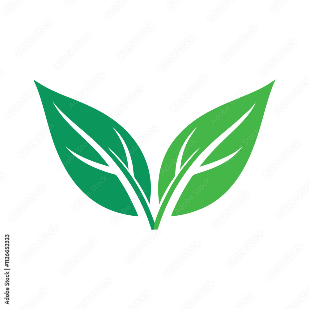 natural leaf logo design on white background natural leaf logo design on white background
