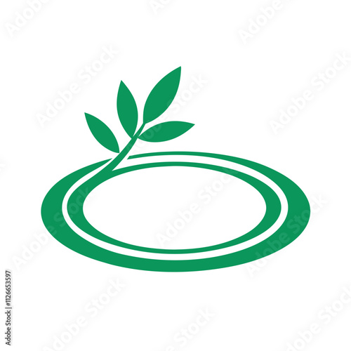 natural leaf logo design on white background 