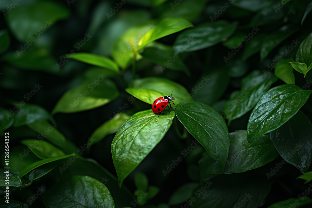 Ladybug on Bright Green Leaf Ladybug on Bright Green Leaf