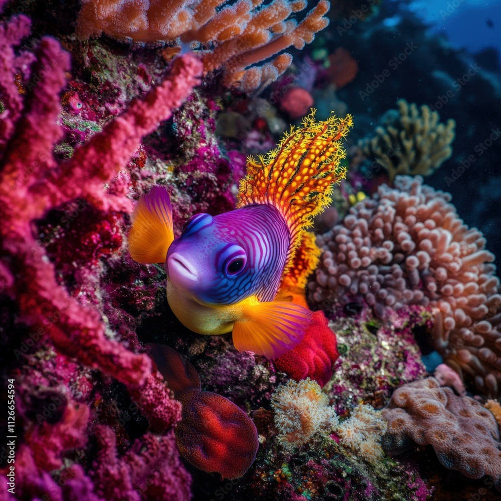 Naklejka premium vibrant coral reef with colorful fish