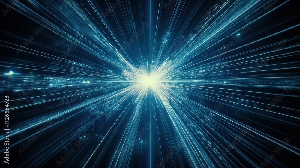 A burst of light and energy radiating outward, creating a dynamic visual effect.