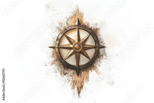 vintage compass on a textured background photo