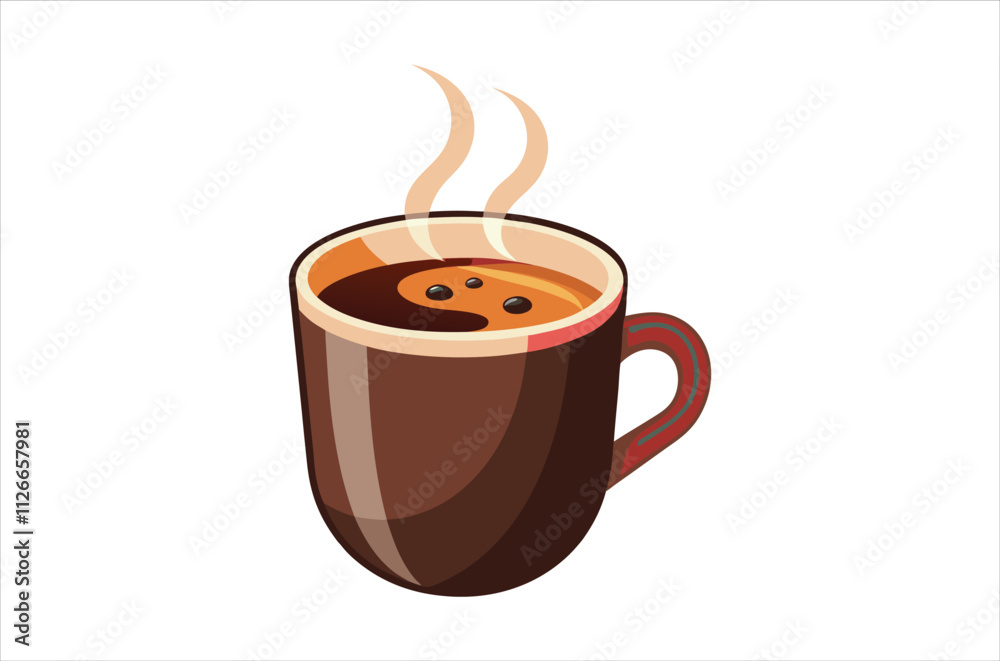Obraz premium cup of coffee vector, icon vector illustration, cup of coffee silhouette of a cup of coffee isolated on a white background, eps, png, svg, vector,