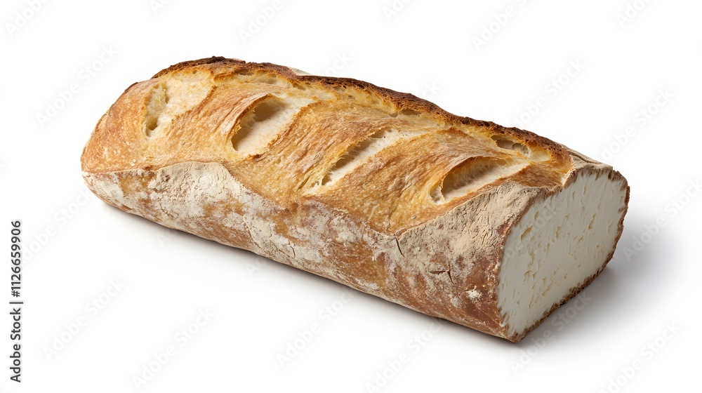 Crusty Loaf Of Artisan Bread Isolated On White Crusty Loaf Of Artisan Bread Isolated On White