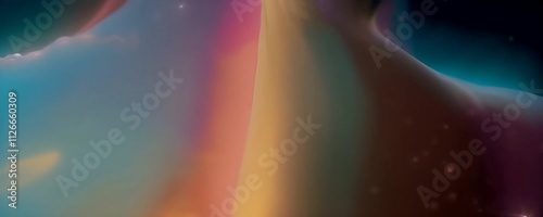 Animation of floating particles in a smooth, slow wave pattern, evoking a sense of peaceful breathing in sync with their rise and fall