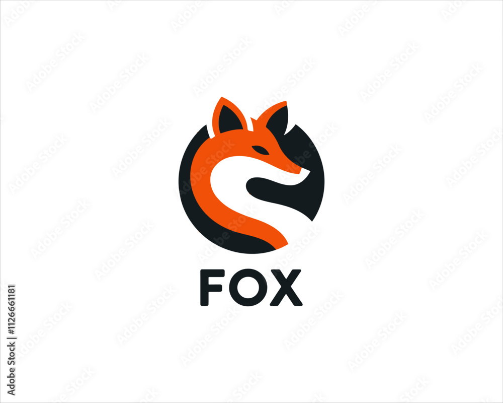 Obraz premium Fox logo design icon symbol vector illustration. Beautiful fox head logo. Colorful fox logo design vector template.