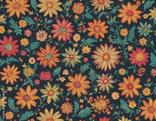 seamless pattern with flowers