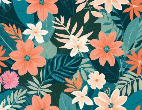 seamless pattern with flowers