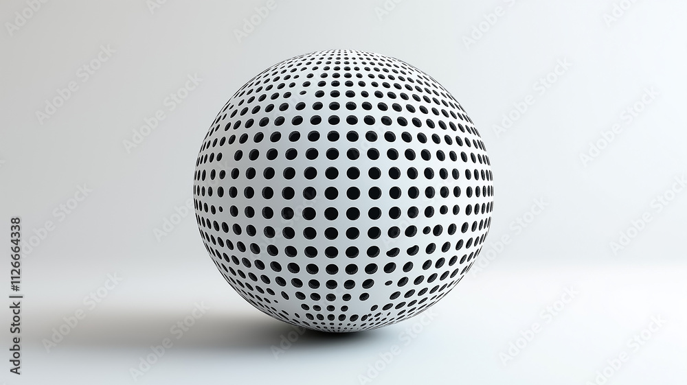 Abstract sphere with dotted pattern. Geometric design, 3D render. Abstract sphere with dotted pattern. Geometric design, 3D render.