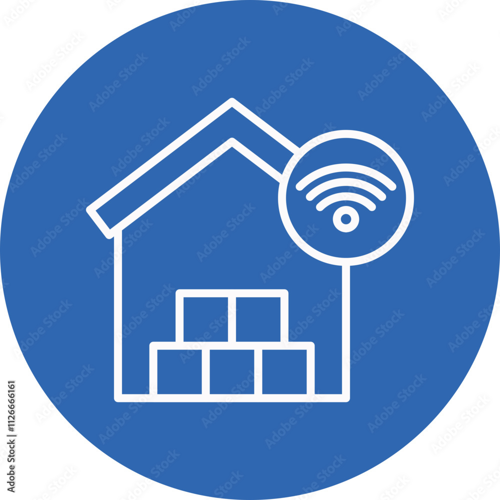 Smart Warehouse line circle icon Smart Warehouse line circle icon