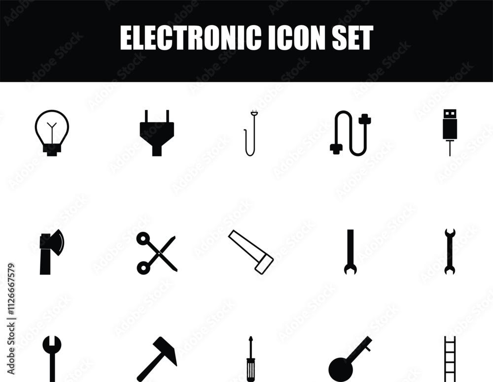 Obraz premium Electronic icon pack