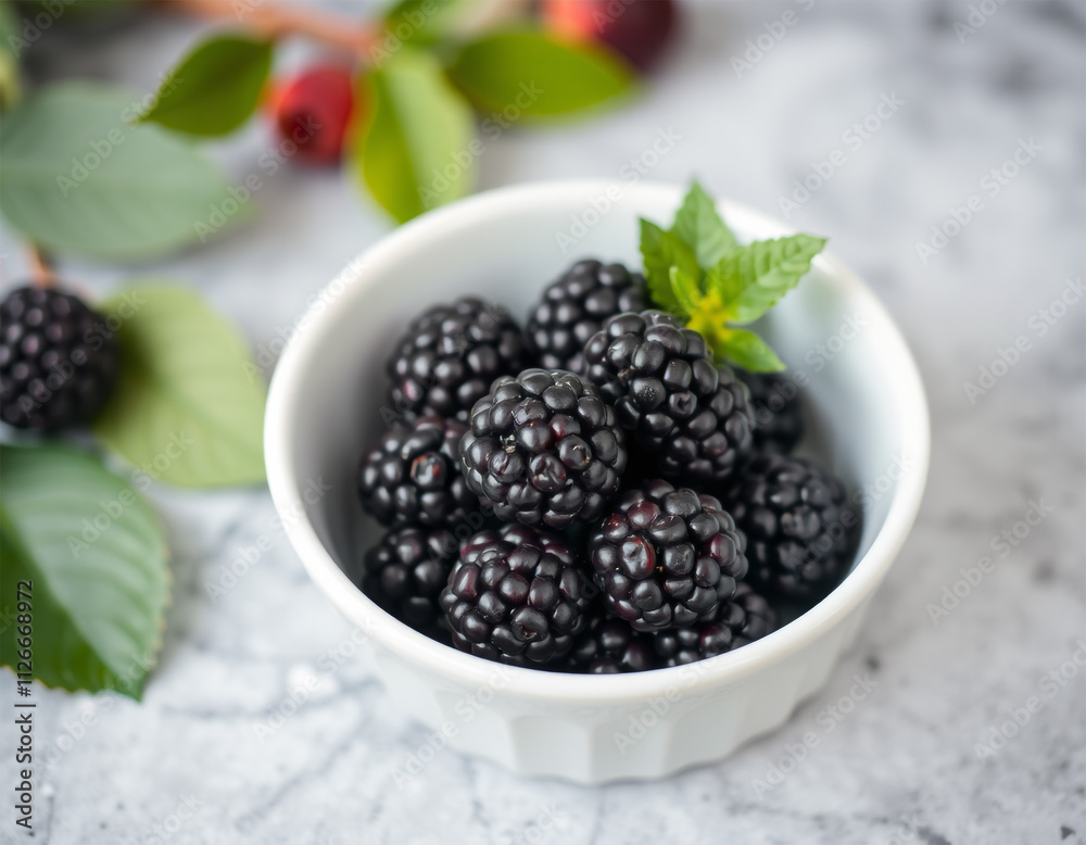 Fresh Blackberries in White Bowl – Vibrant and Healthy Fruit on Clean Background. Fresh Blackberries in White Bowl – Vibrant and Healthy Fruit on Clean Background.