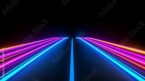 In this image, abstract glowing lines on a dark background illustrate the capability of optical fiber technology to transmit data at high speeds and with great capacity.