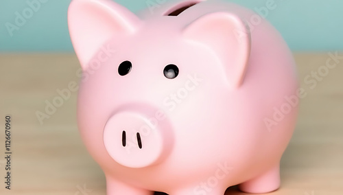 Using a piggy bank as a visual aid can help kids understand the importance of saving money and percentages._00001_ photo