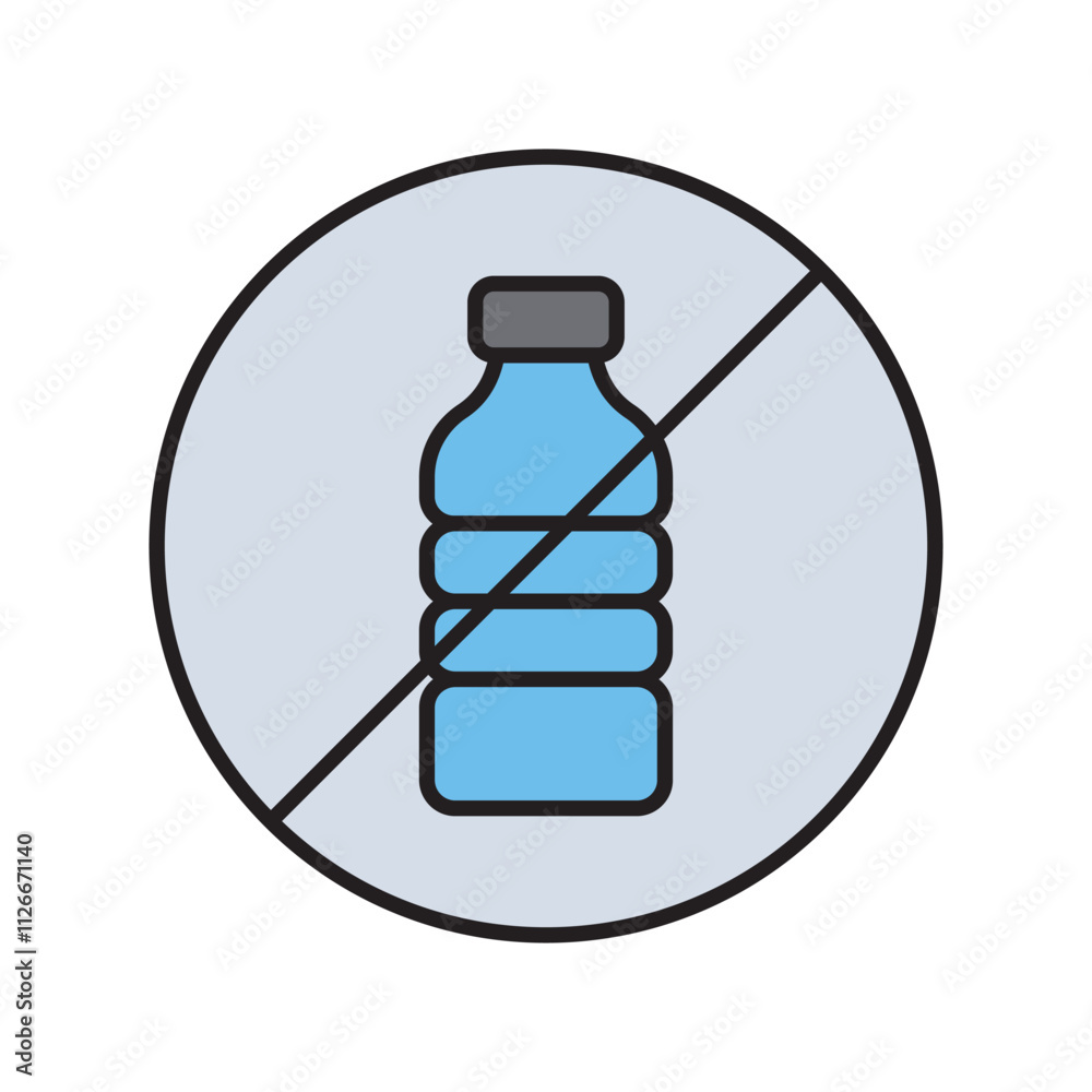 no plastic color line icon with white background vector stock illustration no plastic color line icon with white background vector stock illustration