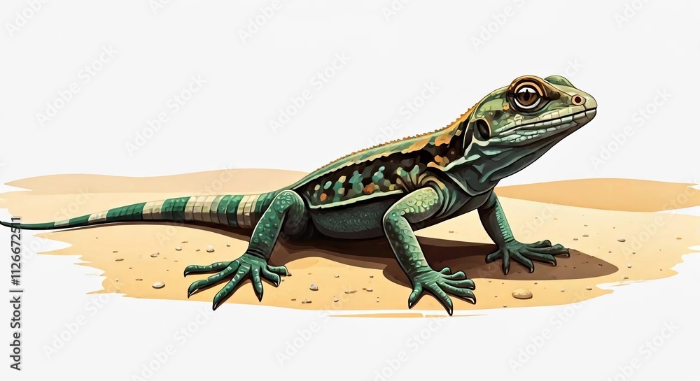 Fototapeta premium Frog and lisord real image white background