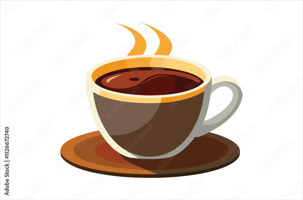 Obraz premium cup of coffee vector, icon vector illustration, cup of coffee silhouette of a cup of coffee isolated on a white background, eps, png, svg, vector,