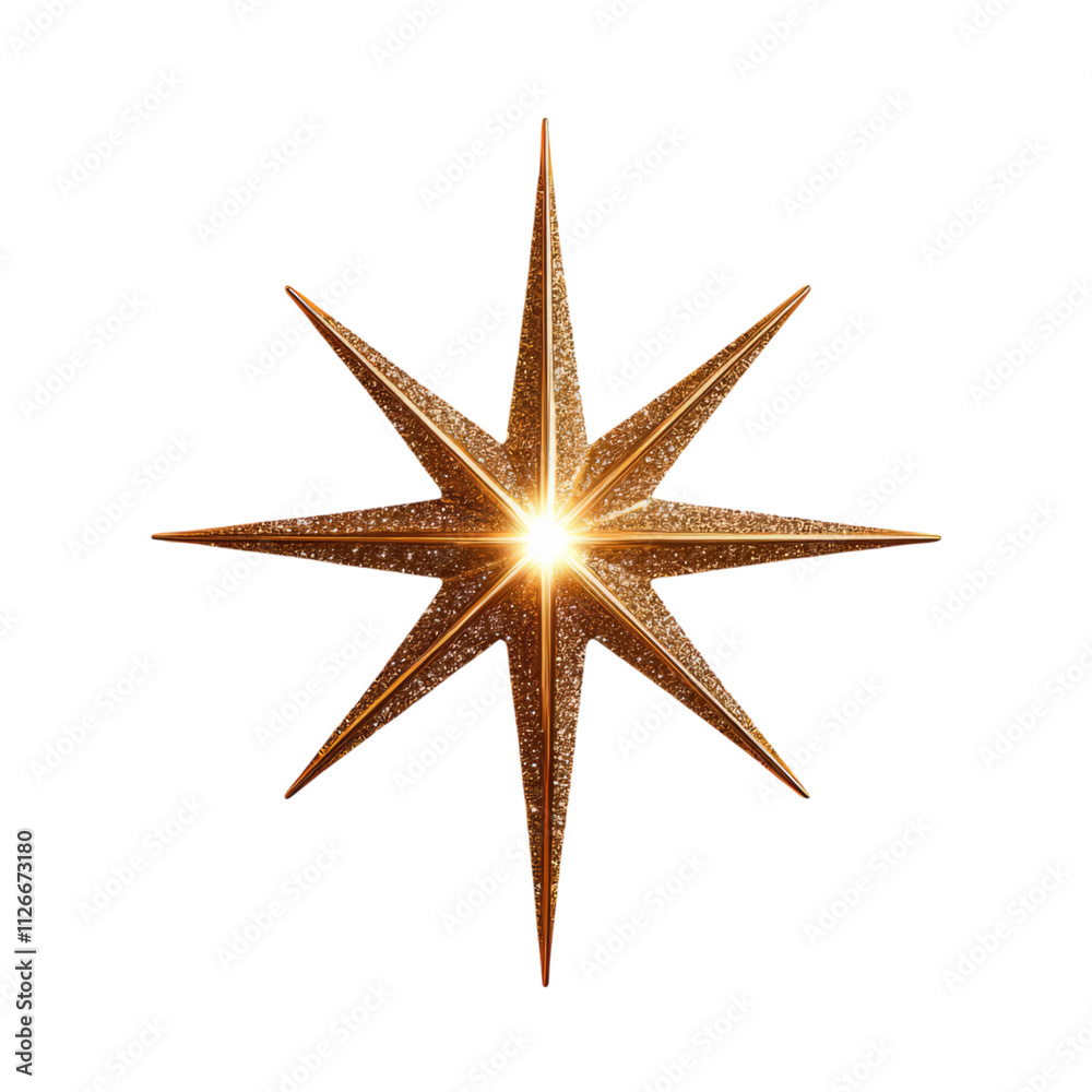 Shining golden star with sparkling details and radiant light Shining golden star with sparkling details and radiant light